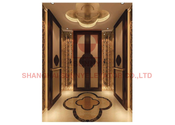 Gương vàng khắc Lực kéo Thang máy chở khách với điều khiển Manarch
