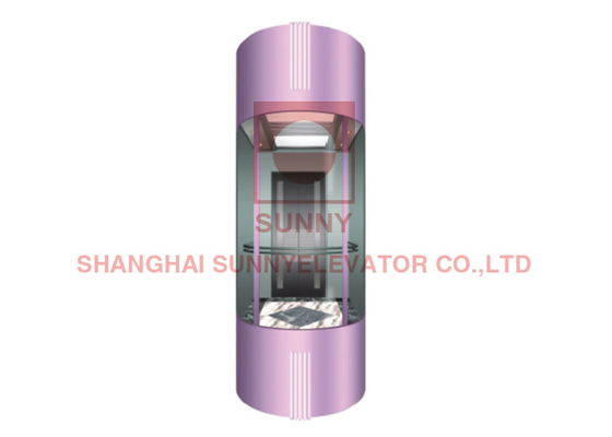 Trang trí thang máy toàn cảnh bằng thép không gỉ 1.0m / S với lan can ống đơn