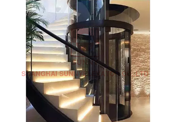 2 - 5 người thang máy nhà ở với trục thủy tinh và sàn PVC