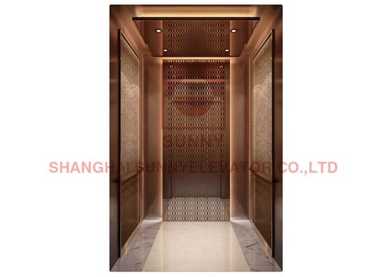 500kg Titanium Mirror Etching Stainless Steel Passenger Villa Thang máy với chất lượng tốt