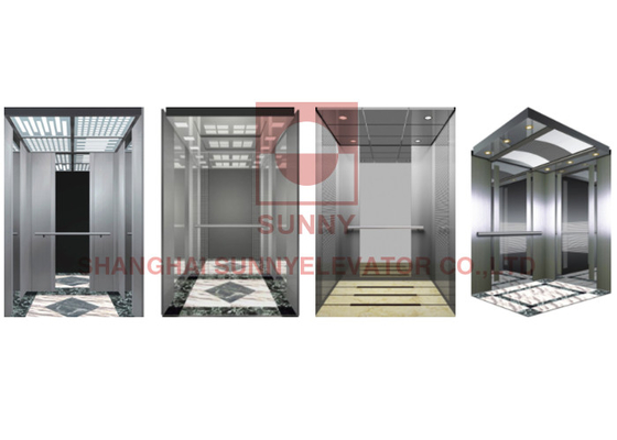 Một cửa hành khách 4,00m / S 1600kg Gương thang máy chở khách Khắc dấu thép không gỉ