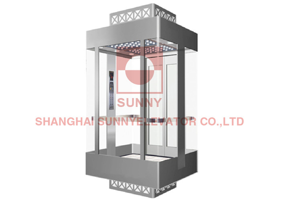 Tòa nhà cao tầng thang máy toàn cảnh với tốc độ 1-3m / s Capacity 450 ~ 2000kg Cabin Size