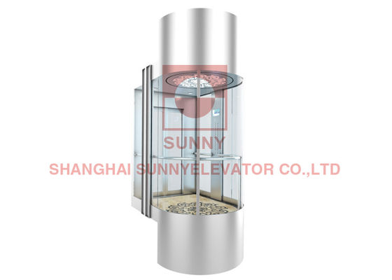 CE 3500lbs Bên ngoài Panoramic Thang máy thủy tinh thương mại Thang máy nâng Trung tâm Cửa mở