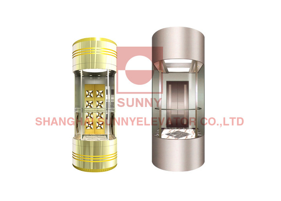 Phòng máy nhỏ Thang máy toàn cảnh hình vuông Thang máy 1000kg