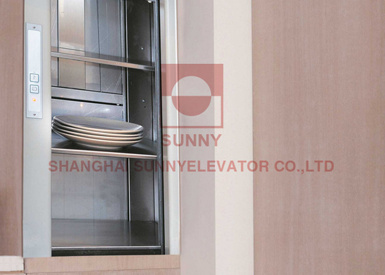 250kg tải 0.4m / s tốc độ Thang máy bếp Dumbwaiter Thang máy với cửa bên