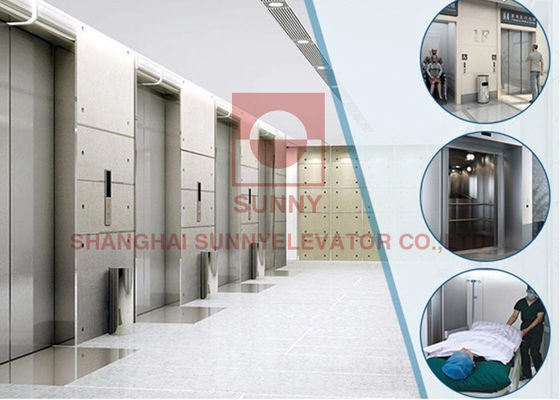 Thang máy giường bệnh viện có độ ồn thấp tải trọng 1000kg với cabin bằng thép không gỉ