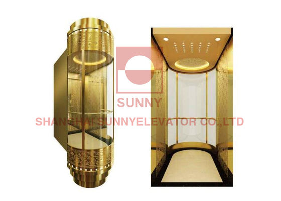 Nút chữ nổi 2,5m / S Vvvf Thang máy toàn cảnh không có phòng máy