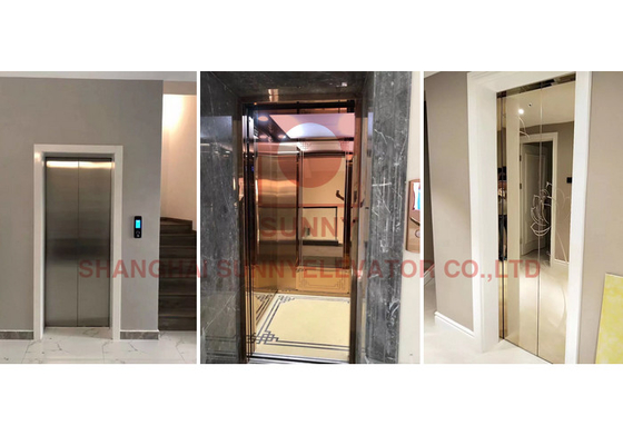 Thép không gỉ 304 Thang máy gia đình gia đình trong mờ Tải trọng định mức 400kg